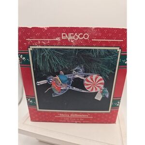 1991 ENESCO ORNAMENT ~ " MERRY MILLIMETERS " ~ 5th IN ' MADE TO MEASURE ' SERIES
